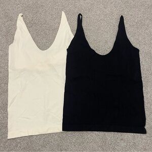 By Together Scoop Cami in Black and Cream (set of 2) NWOT